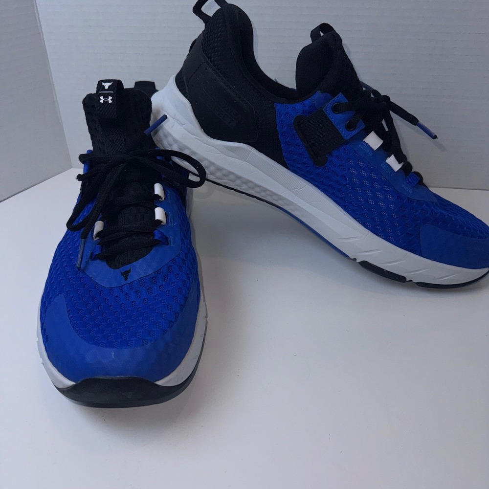 Under Armour Project Rock BSR 4 Men 11.5 Blue Black Training Shoes 3027344-401